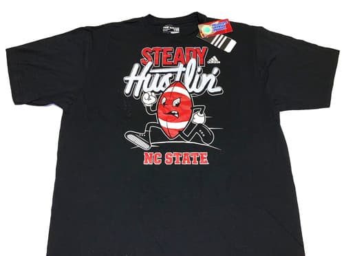 North Carolina NC State Wolfpack Football Team Steady Hustlin T-Shirt New NWT XL — nc-state fan gear