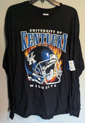 University Of Kentucky Wildcats Football Black Long Sleeve Shirt Men's L Y2K NWT — kentucky fan gear