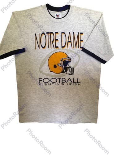 University of Notre Dame  Men’s XL Tee Shirt Fighting Irish Football Grey/Multi — notre-dame fan gear