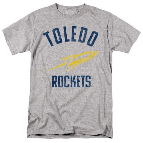 University of Toledo Adult T-Shirt Rockets Logo, Athletic Heather, S-5XL — toledo fan gear