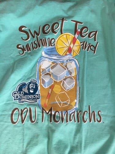 Old Dominion Monarchs Graphics NCAA Sweet Tea Glasses Comfort Colors T-Shirt L — old-dominion fan gear