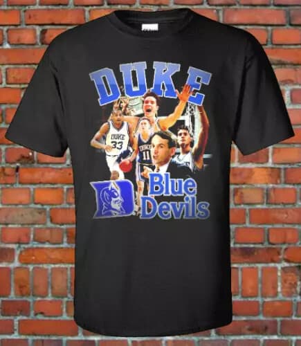 Duke Blue Devils 90s Vintage Bootleg Tee NCAA Basketball National Champs Fina... — duke fan gear