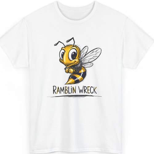 Ramblin Wreck Yellow Jacket T-Shirt - Vintage Mascot Graphic Tee - Georgia Tech — georgia-tech fan gear