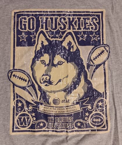 Washington Huskies AT&T t-shirt In Dawgs We Trust college football basketball — washington fan gear