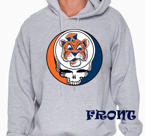  Grateful Dead Parody Hoodie Auburn Tigers Stealie  Sm, Med, LG, XL, 2XL. — auburn fan gear