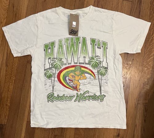 University of Hawaii Rainbow Warriors T-shirt Size S Football NEW Blue 84 — hawaii fan gear