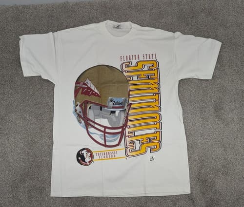 Florida State Seminoles Riddell T-Shirt Mens M Medium New Football White Vintage — florida-state fan gear