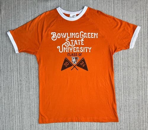 Bowling Green State University Class Of 2024 Mens Small Orange T Shirt Falcons — bowling-green fan gear