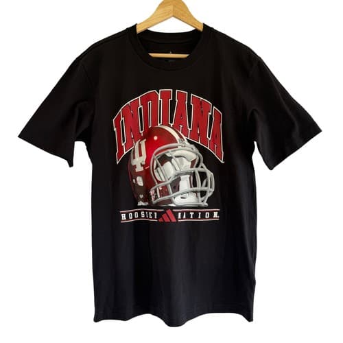 Adidas Indiana Hoosiers Nation Football Helmet Graphic T-Shirt Black Mens Small — indiana fan gear