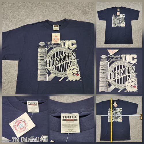 VTG 90s Y2K UConn Huskies Mens L Large University Of Connecticut CT T Shirt — connecticut fan gear