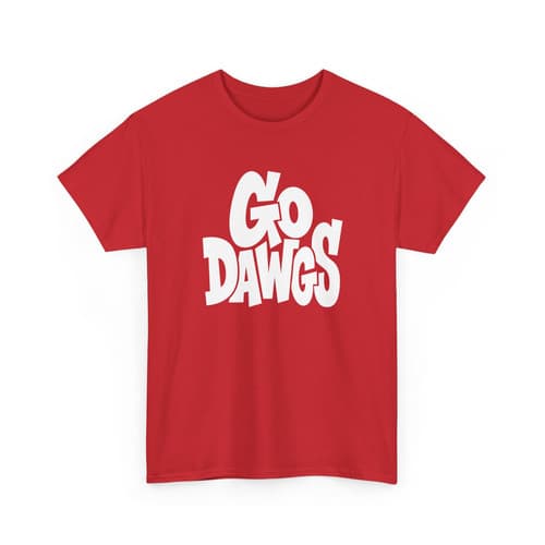Go Dawgs T-Shirt Georgia Bulldogs Fan Gear Red Graphic Tee UGA Football Shirt — georgia fan gear