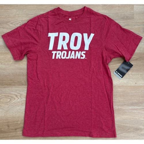 NWT Men's Colosseum Troy Trojans Tee - Small - Red Heather — troy fan gear