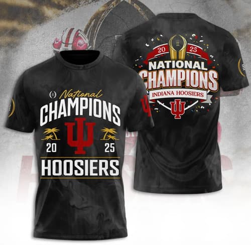 Indiana Hoosiers Football 2025 National Champions 3D Apparel — indiana fan gear