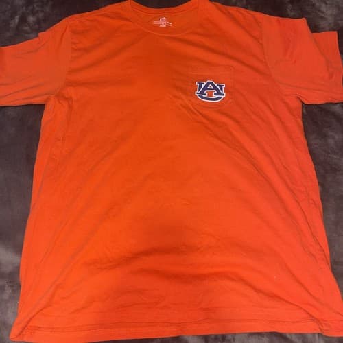 Southern Tide Mens XL Short Sleeve Shirt Auburn Tigers Football Orange Cotton — auburn fan gear