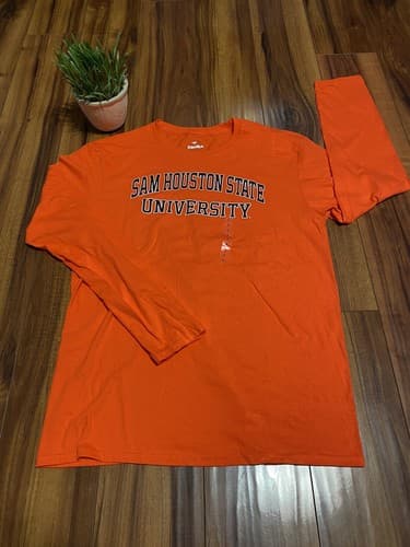 SAM HOUSTON STATE UNIVERSITY shsu COLLEGE t-shirt BEARKATS orange LONGSLEEVE — sam-houston fan gear
