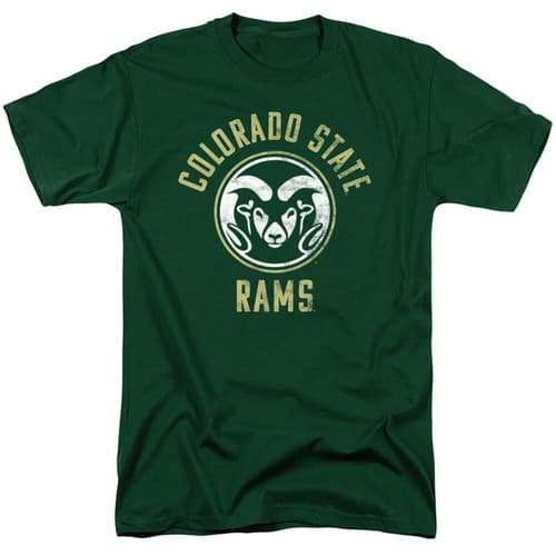 Colorado State University Adult T-Shirt Rams Logo, Hunter Green, S-3XL — colorado-state fan gear