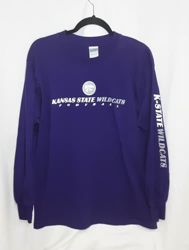 Kansas State Wildcats Football T-Shirt Heavyweight Cotton Men's Large -NEW- K58 — kansas-state fan gear