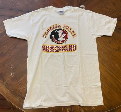 Vintage Florida State University Seminoles Shirt FSU Single Stitch Embroidered — florida-state fan gear