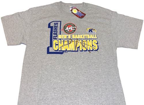 Rare! Kent State Golden Flashes Mens Basketball Champions T-Shirt New! NWT LARGE — kent-state fan gear