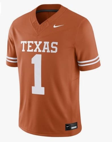 NWT Nike Texas Longhorns #1 Home Football Jersey Burnt Orange Mens Sz M — texas fan gear