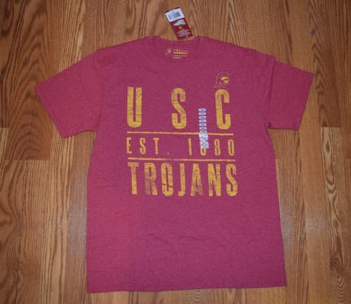 NWT Mens Trojan Apparel USC Trojans T-shirt Short Sleeve Red Yellow Size L Large — usc fan gear