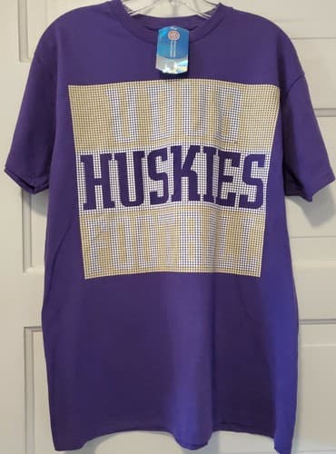 NWT Men's University of Washington Huskies CHAMPS T-Shirt Sz S/P. UDUB FOOTBALL  — washington fan gear