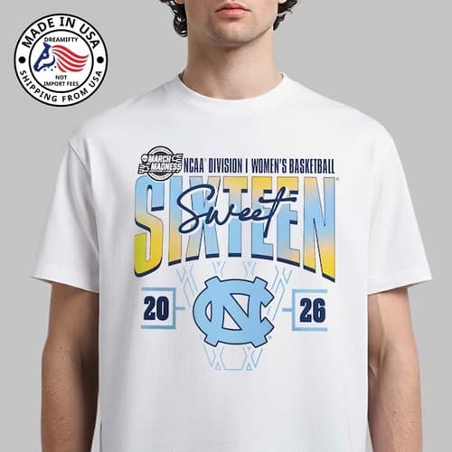 North Carolina Tar Heels Women's Basketball 2026 NCAA March Madness T-shirt — north-carolina fan gear
