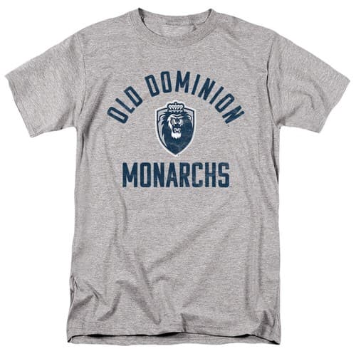 Old Dominion University Adult T-Shirt Monarchs Logo, Athletic Heather, S-5XL — old-dominion fan gear