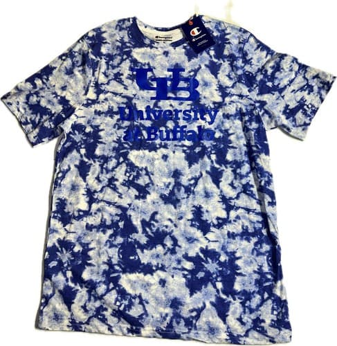 University at Buffalo UB Bulls NWT Blue Tie-Dye T-Shirt Champion Men’s Size M — buffalo fan gear