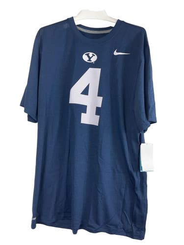 Nike Men s BYU Cougars Legend Number Short-Sleeve T-Shirt Navy, Large — byu fan gear
