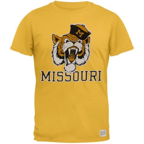 Missouri Tigers  -  Distressed Tiger Vintage Adult Soft T-Shirt — missouri fan gear