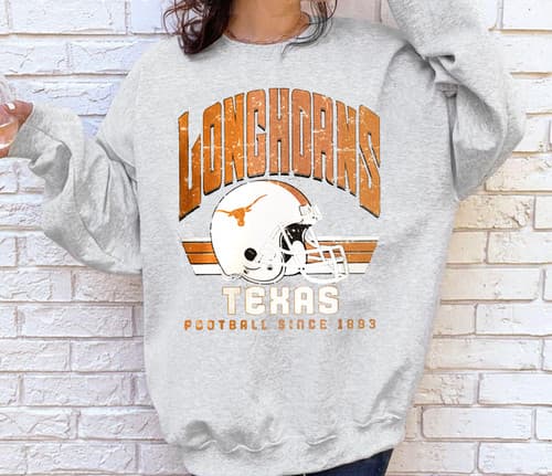 Vintage 1893 Texas Longhorns Football T-Shirt, Sweatshirt & Hoodie — texas fan gear