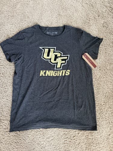 The Victory UCF Knights Unisex Adult Mens Large Cotton Poly Blend Gray T-shirt — ucf fan gear