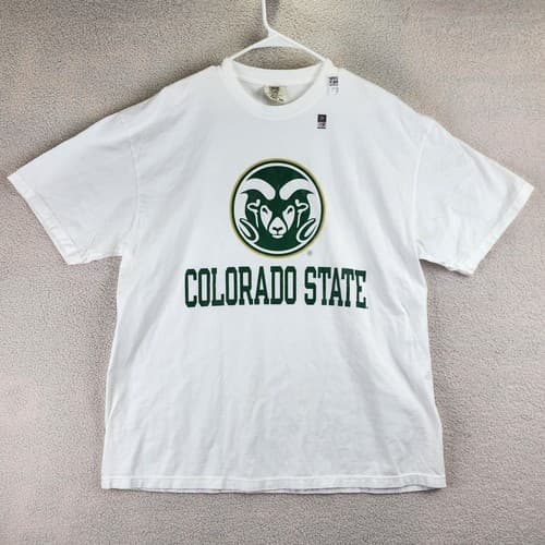 Colorado State Rams Comfort Colors T-Shirt Mens 2XL White Graphic NCAA Sporty — colorado-state fan gear