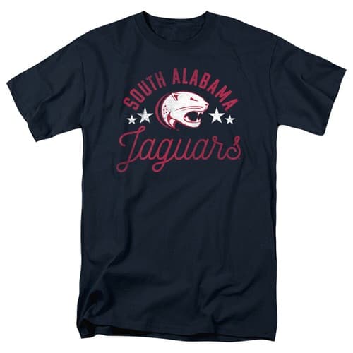 University of South Alabama Adult T-Shirt Jaguars, Navy, S-5XL — south-alabama fan gear