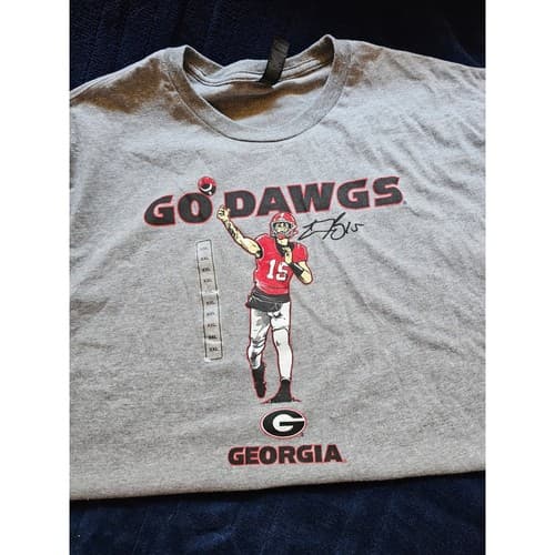 Georgia Bulldogs Carson Beck Go Dawgs T-Shirt XXL Gray NCAA Football UGA Tee — georgia fan gear