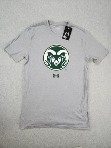NEW Under Armour Gray Colorado State Rams Football Performance T-Shirt SZ Small — colorado-state fan gear