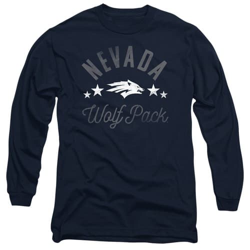 Nevada Adult Long Sleeve T-Shirt Wolf Pack, Navy, S-3XL — nevada fan gear