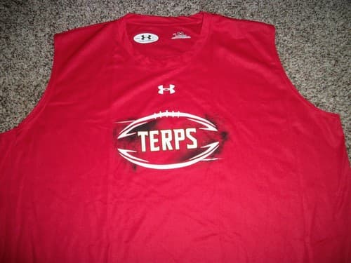 UNDER ARMOUR MARYLAND TERRAPINS New NWT Mens LARGE Sleeveless Heat Gear Shirt — maryland fan gear