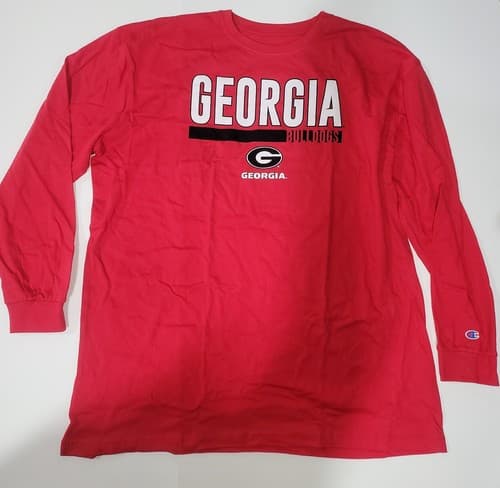 Georgia Bulldogs Champion 3XLT Big & Tall Long Sleeve Genuine College Product — georgia fan gear