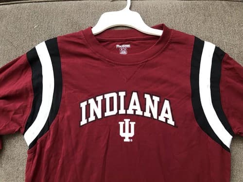 INDIANA HOOSIERS NCAA Men's Long Sleeve Shirt Red  — indiana fan gear
