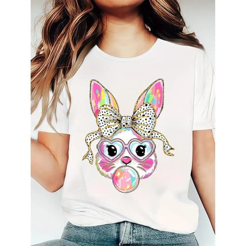 St Patrick‘s Day Lucky Irish T-Shirt | Adorable Bunny Easter Top for Women — notre-dame fan gear