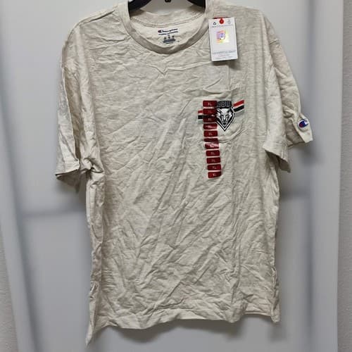 Champion New Mexico Lobos Men's Short Sleeve T-Shirt Oatmeal Beige X-Large — new-mexico fan gear