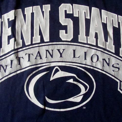 Vintage 80s NCAA Penn State Nittany Lions Football Logo 7 Jersey Shirt Blue — penn-state fan gear