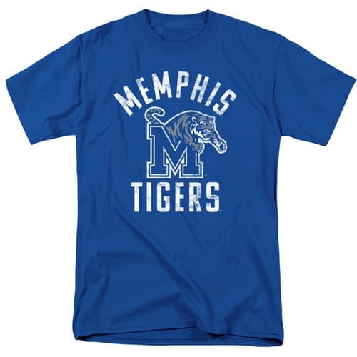 University of Memphis Adult T-Shirt Tigers Logo, Royal Blue, S-5XL — memphis fan gear