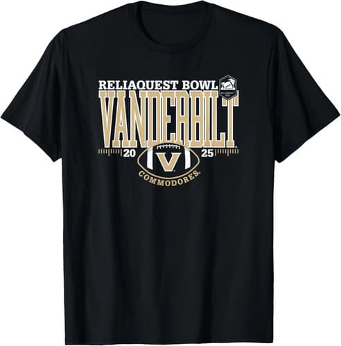 Vanderbilt Commodores ReliaQuest Bowl 2025 Black T-Shirt — vanderbilt fan gear