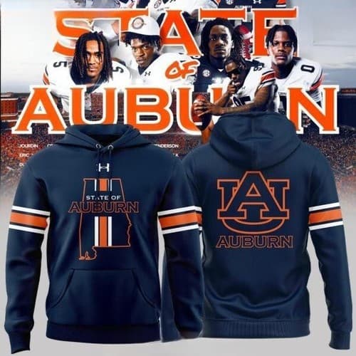 State of Auburn Tigers Football Navy Hoodie — auburn fan gear