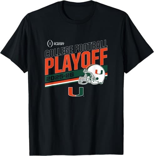 Miami Hurricanes College Football Playoff Stripe 2025 T-Shirt — miami fan gear