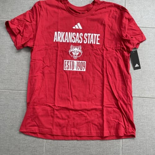 ADIDAS Arkansas State T-Shirt Men's Size XL Red NEW Wolves Sports NCAA Tee Shirt — arkansas-state fan gear