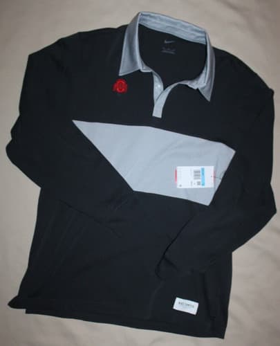 Nike Ohio State Buckeyes Mens M Long Sleeve Polo Shirt Rugby Jersey DO4715-045 — ohio-state fan gear